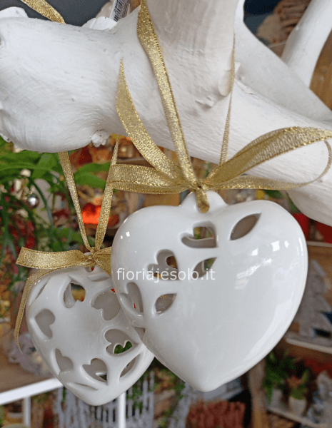 Cuore di ceramica di Bassano handmade.