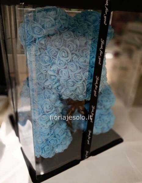 Teddybear di roselline in foam azzuro