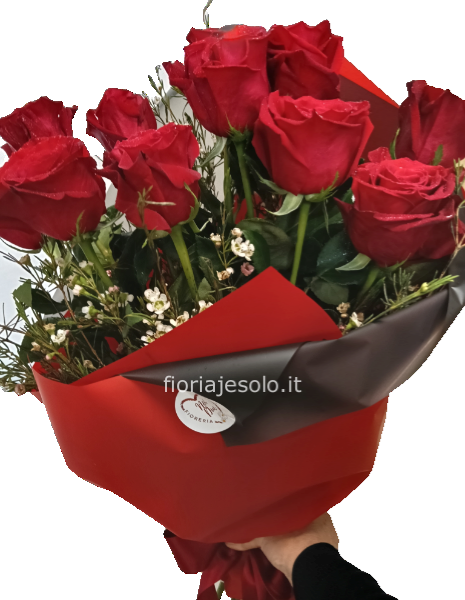 12 rose rosse cm 60