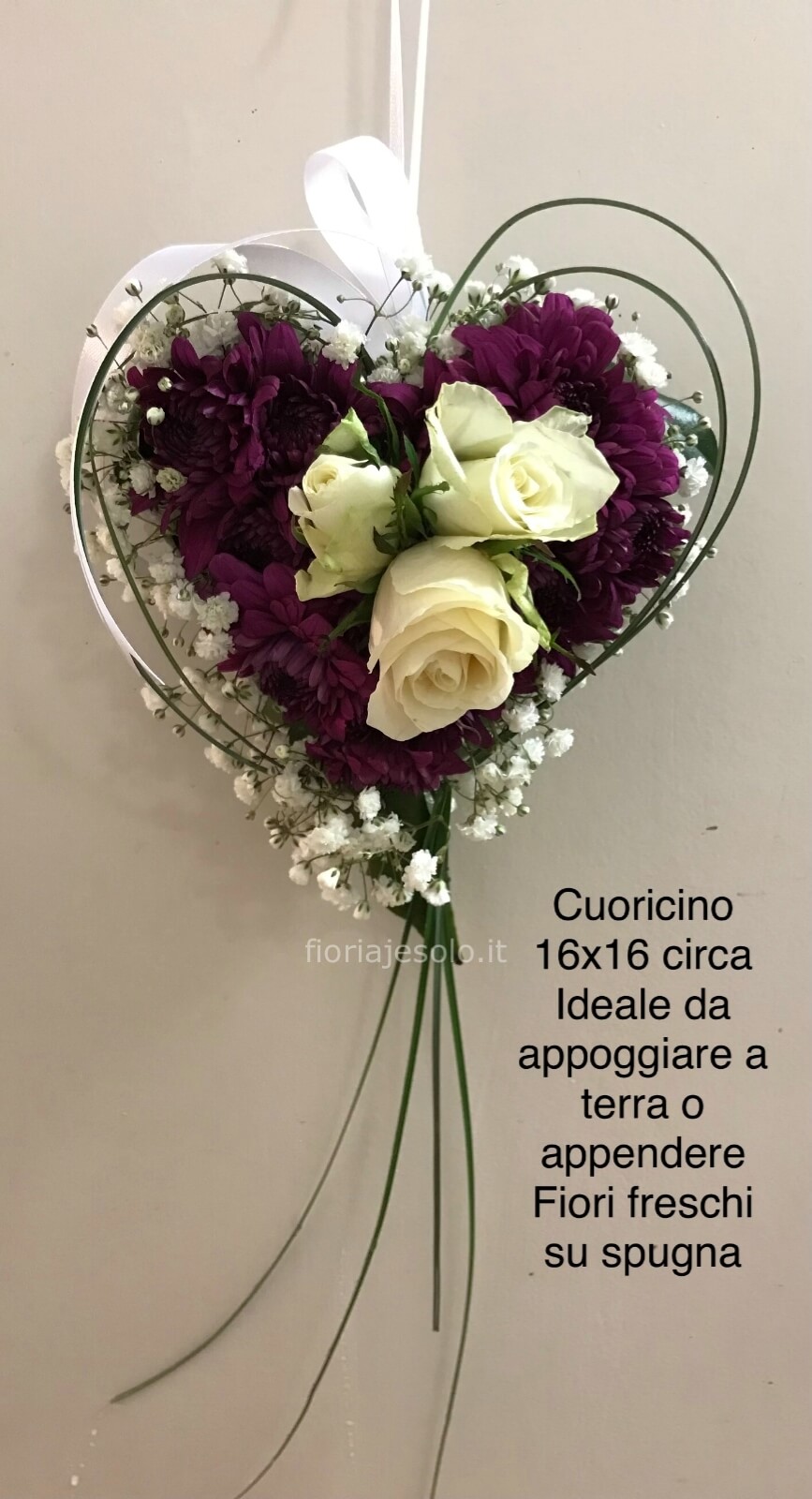 COM-FOUR® 2x pasta adesiva a forma di cuore schiuma floreale per fiori freschi 22 x 20 x 5,5 cm 